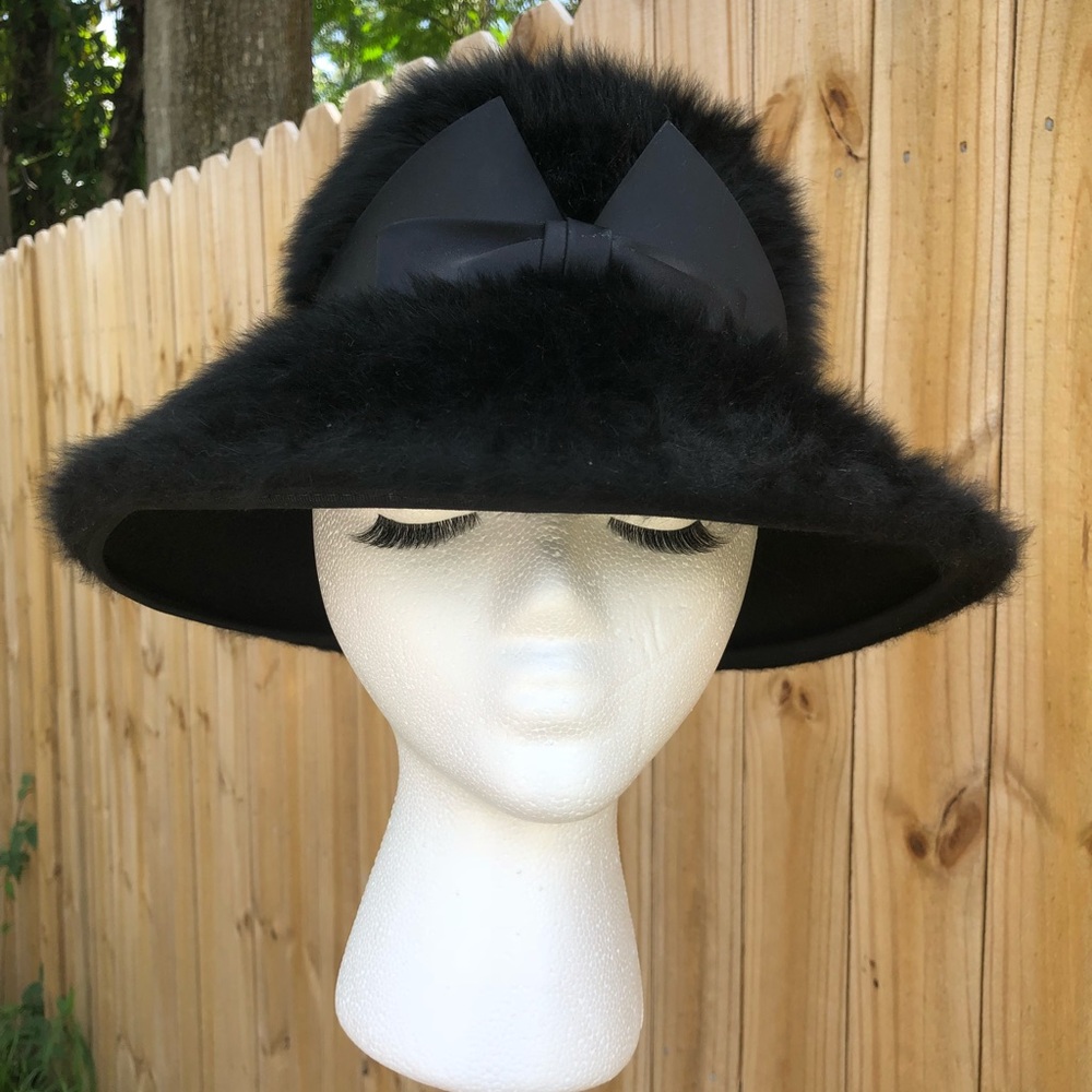 1960 Vintage Mr Charles Italy Black Faux Fur